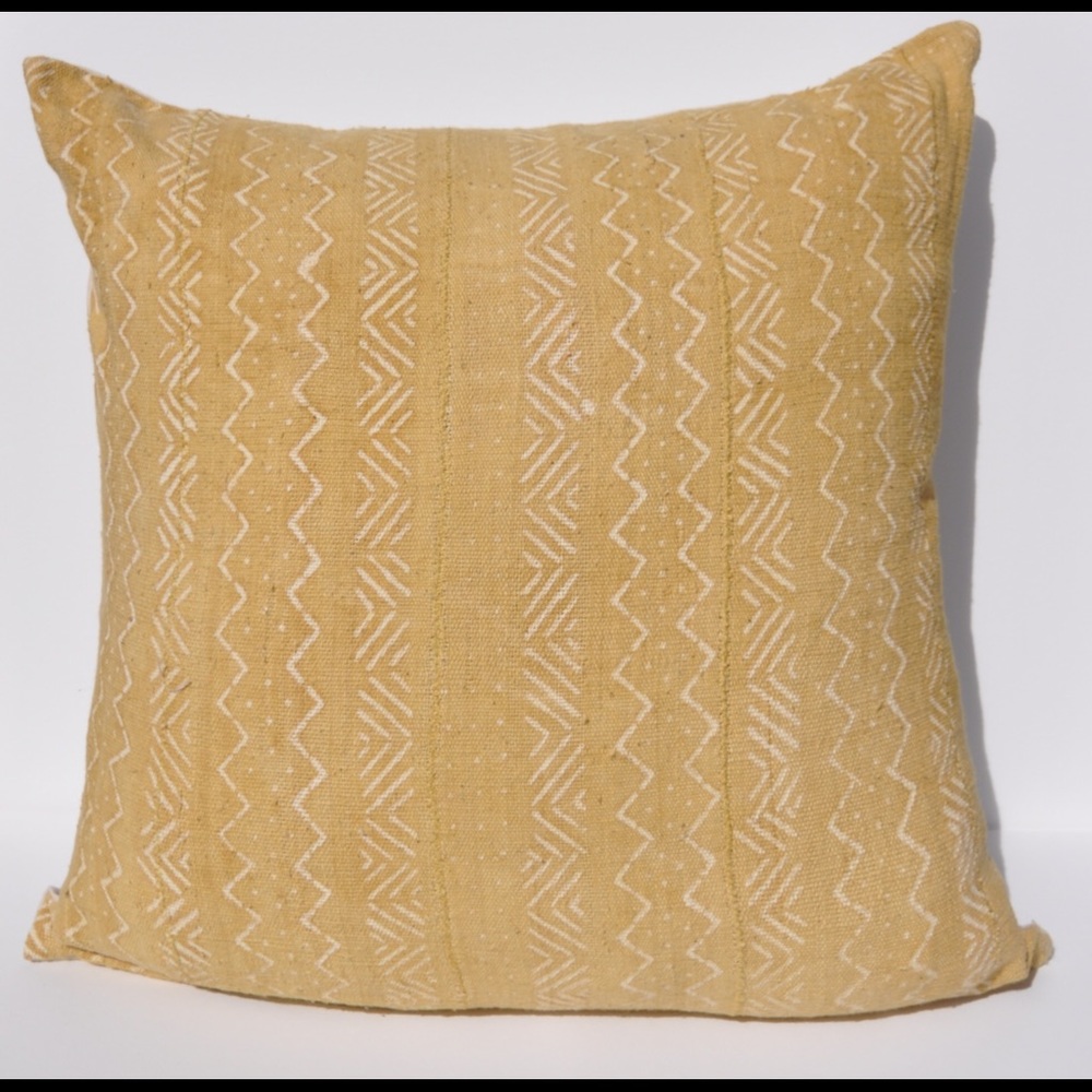 Mustard Yellow Mudcloth Pillows